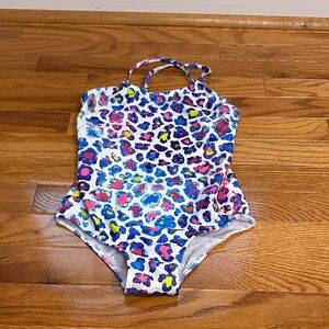 Colorful Girls Animal Print One Piece Bathing Suit